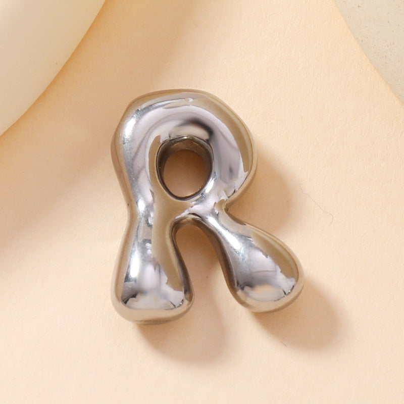 Pendant Single Pendant European and American Fashion Stainless Steel Jewelry Mini Bubble English Letter Pendant DIY Accessories Jewelry