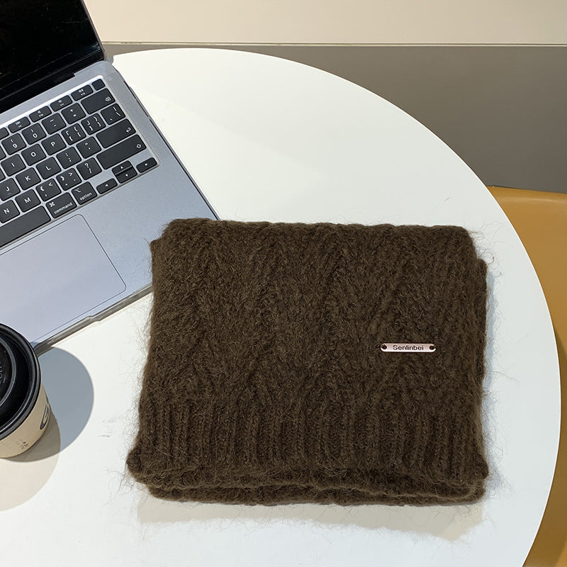 Albaca Alpaca Scarf Women's Winter New Wool Blended Korean Fashionable Student High-grade Knitted Scarf