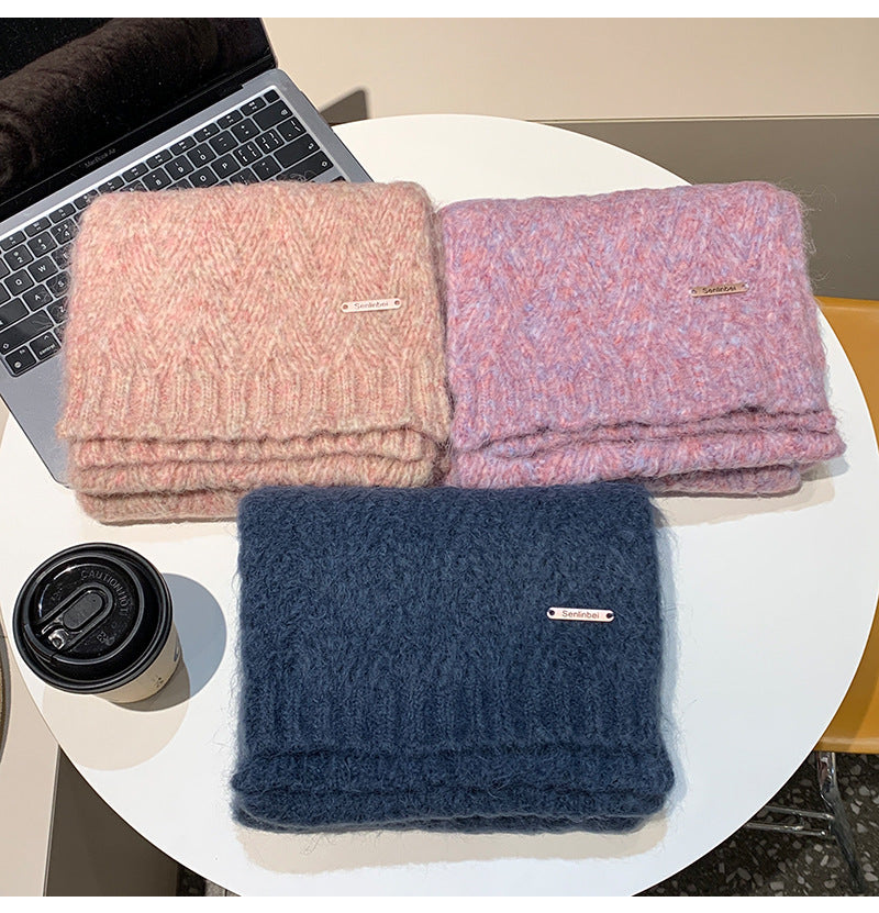 Albaca Alpaca Scarf Women's Winter New Wool Blended Korean Fashionable Student High-grade Knitted Scarf