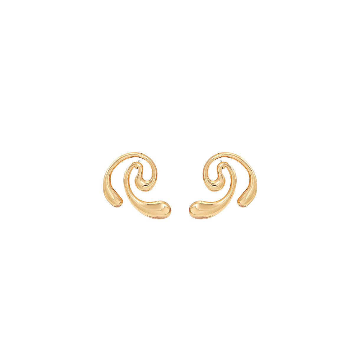 European and American light luxury high-end metal style simple personality earrings women's retro flower pearl hollow love earrings