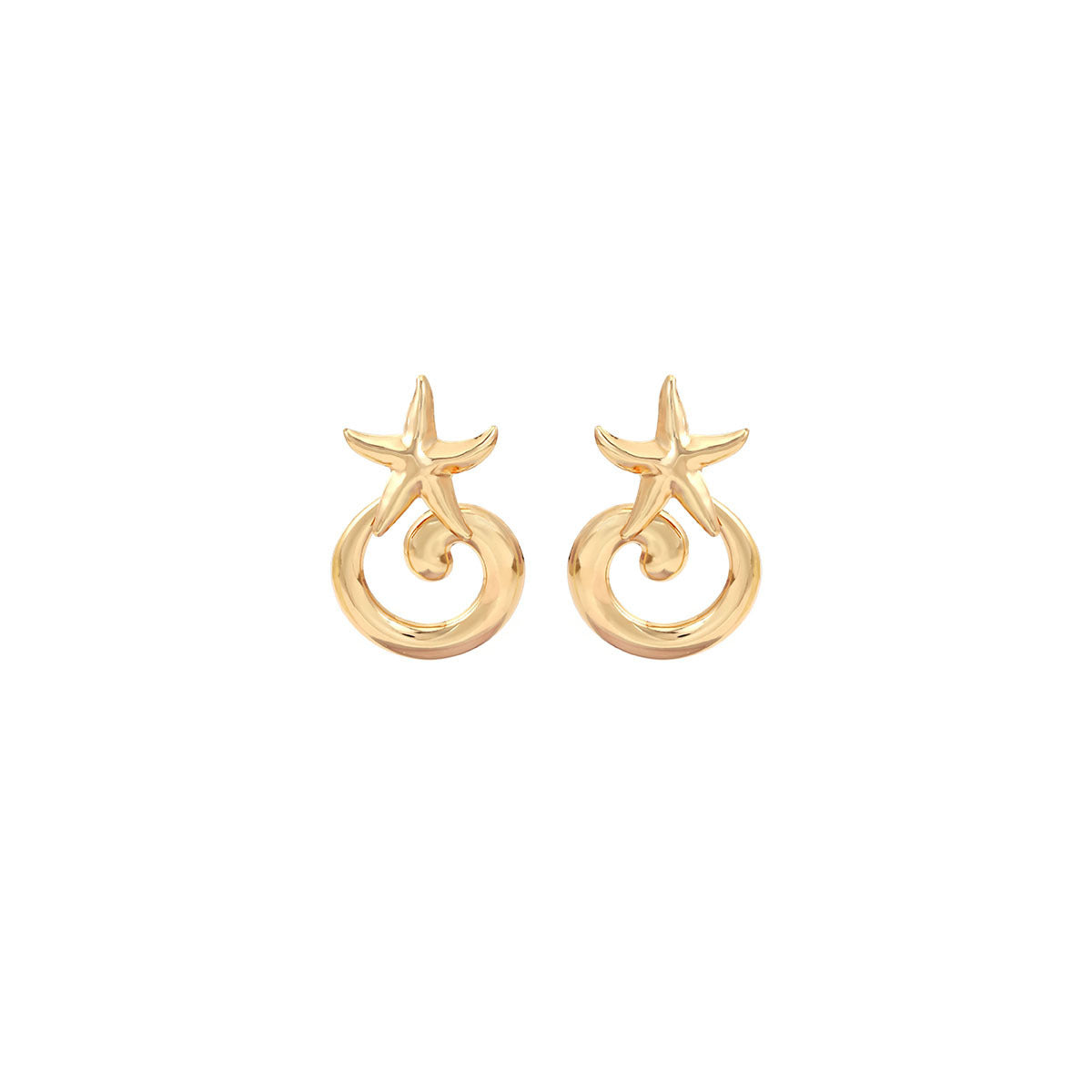 European and American light luxury high-end metal style simple personality earrings women's retro flower pearl hollow love earrings