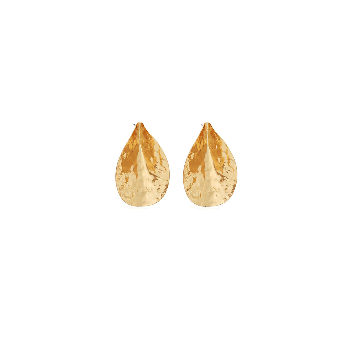 European and American light luxury high-end metal style simple personality earrings women's retro flower pearl hollow love earrings