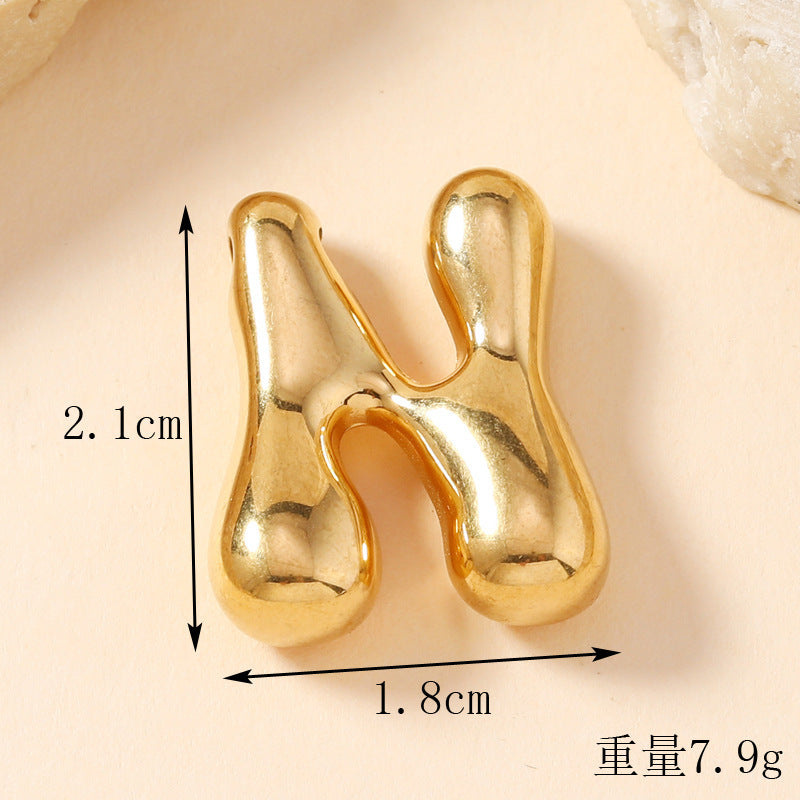 Pendant Single Pendant European and American Fashion Stainless Steel Jewelry Mini Bubble English Letter Pendant DIY Accessories Jewelry