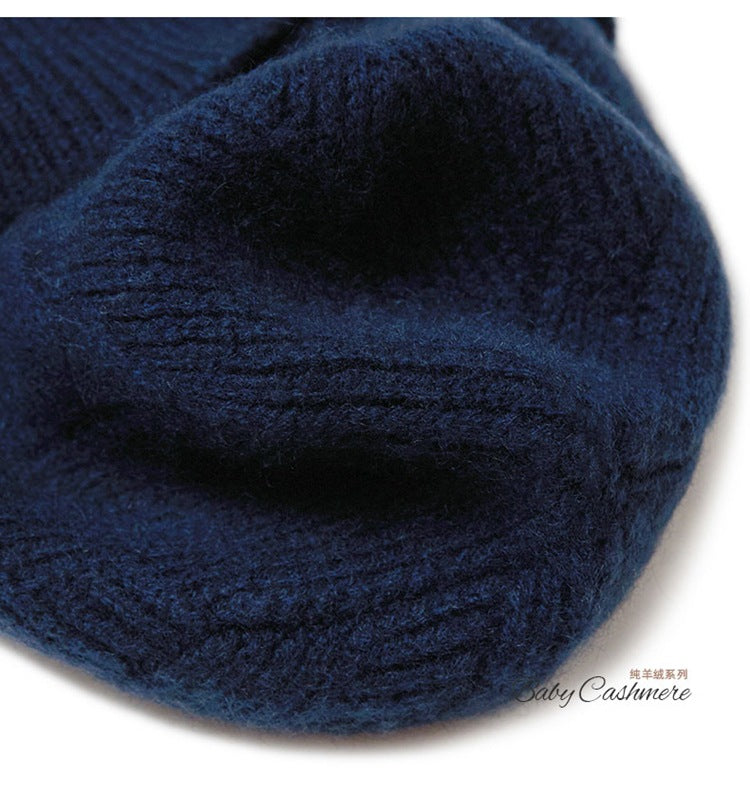 Consaini New 100 Pure Cashmere Hat All-match Middle-aged and Young European and American Knitted Hat Amazon Warm Ear Protection Hat