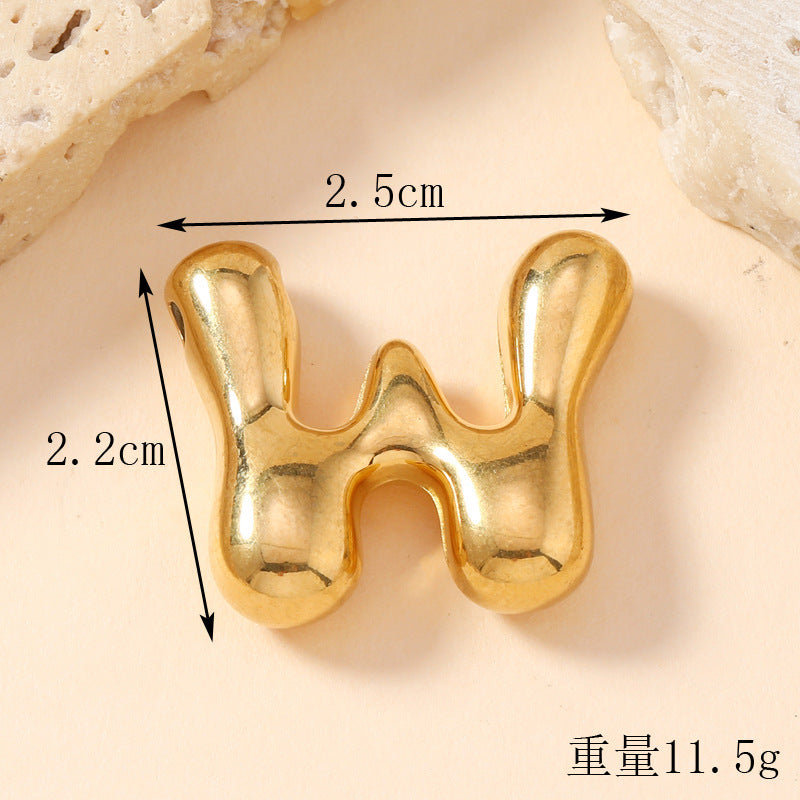 Pendant Single Pendant European and American Fashion Stainless Steel Jewelry Mini Bubble English Letter Pendant DIY Accessories Jewelry
