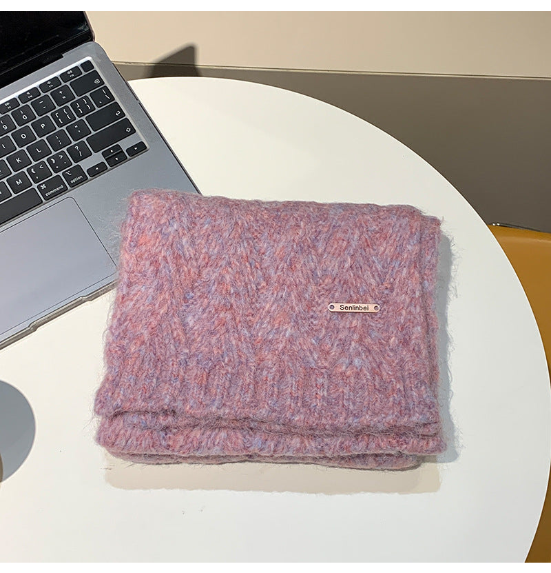 Albaca Alpaca Scarf Women's Winter New Wool Blended Korean Fashionable Student High-grade Knitted Scarf