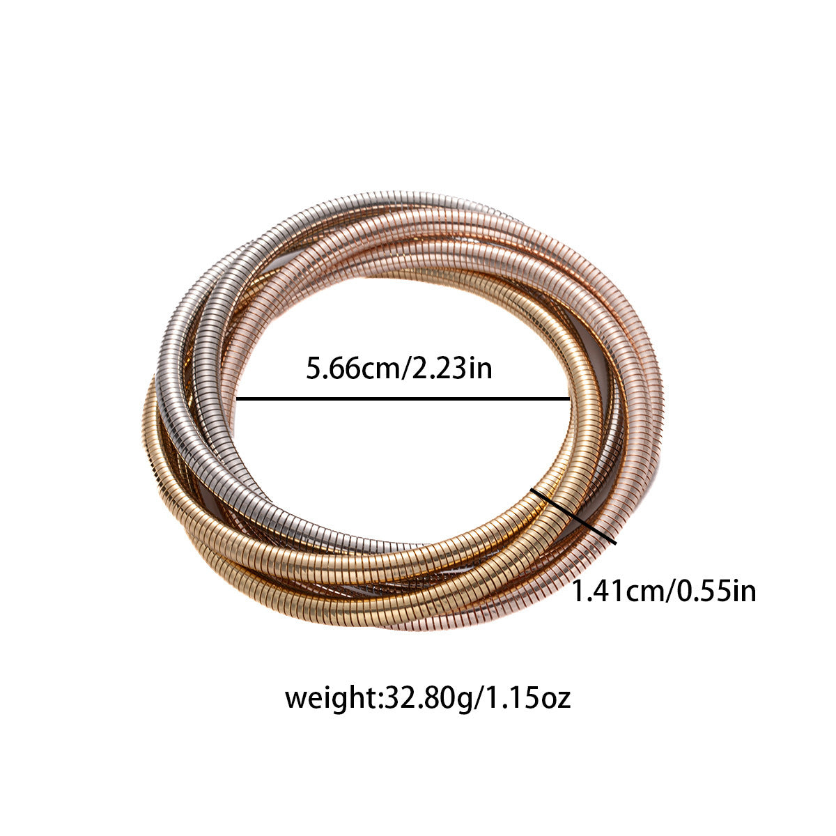 European and American Style Snake Bone Fashion Bracelet Retro Multi-Layer Threaded Wrap Bracelet Elegant High-End Light Luxury Jewelry Iron