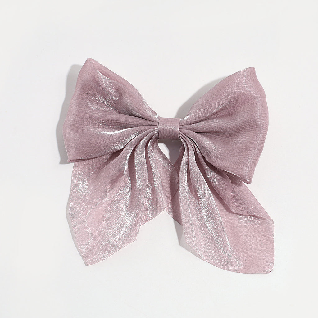 Japanese and Korean Style Elegant Sweet Mesh Bow Pointed Bouth Clip Pontail Decorative Hairpin Elegant Half-Tie Hairpin Hair Accessories