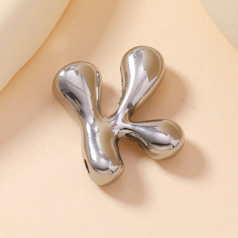 Pendant Single Pendant European and American Fashion Stainless Steel Jewelry Mini Bubble English Letter Pendant DIY Accessories Jewelry