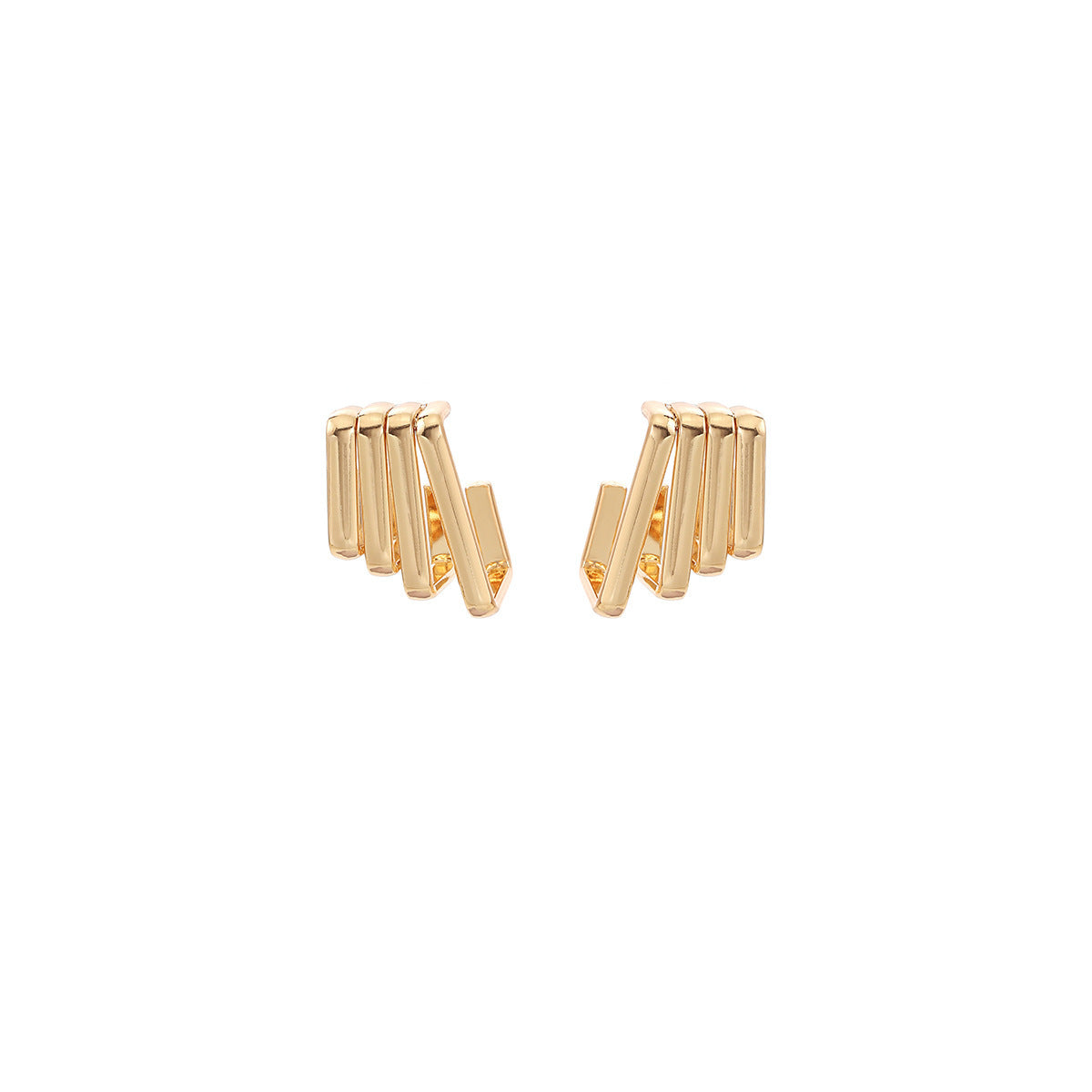 European and American light luxury high-end metal style simple personality earrings women's retro flower pearl hollow love earrings