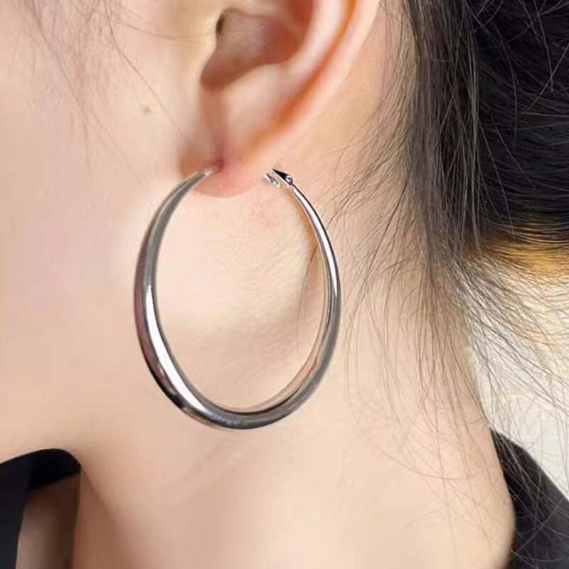 Fashion Explosions European and American Fashion Metal Style Geometry Gap Earrings Large Circle Distinctive Niche All-match Ear Jewelry Women