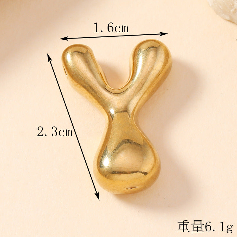 Pendant Single Pendant European and American Fashion Stainless Steel Jewelry Mini Bubble English Letter Pendant DIY Accessories Jewelry