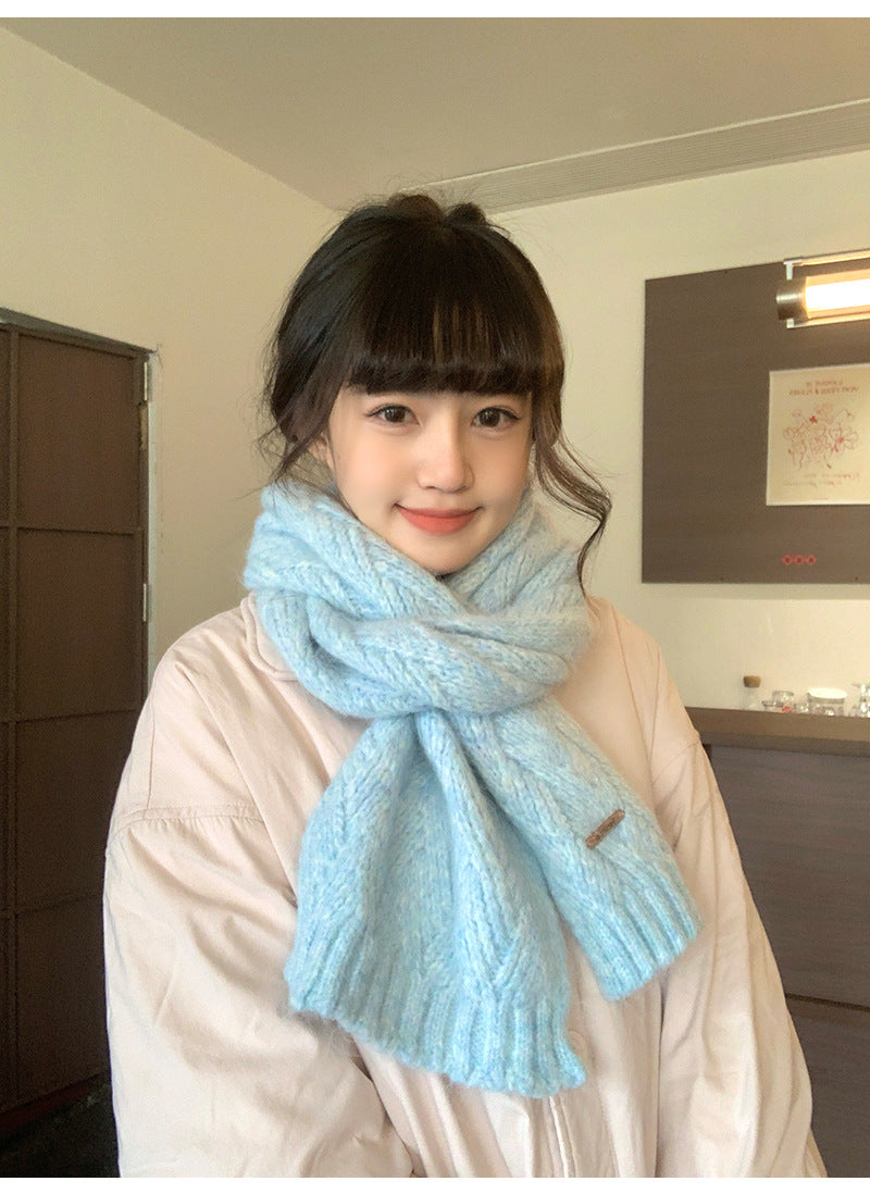 Albaca Alpaca Scarf Women's Winter New Wool Blended Korean Fashionable Student High-grade Knitted Scarf