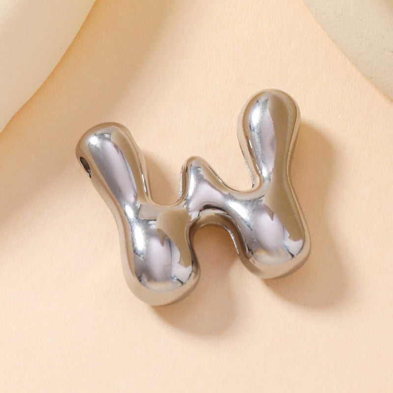 Pendant Single Pendant European and American Fashion Stainless Steel Jewelry Mini Bubble English Letter Pendant DIY Accessories Jewelry