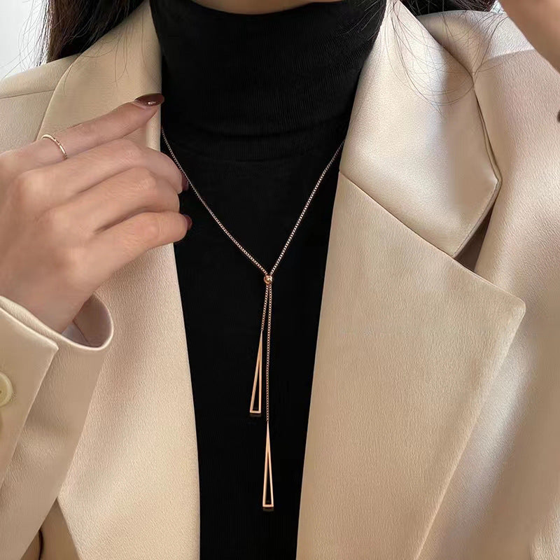 Double-Layer Necklace Women's Sweater Chain