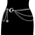 Cross-border European and American Metal Sunflower Multi-layer Waist Chain Accessories Hip-hop Retro Crescent Body Chain Waist Decoration