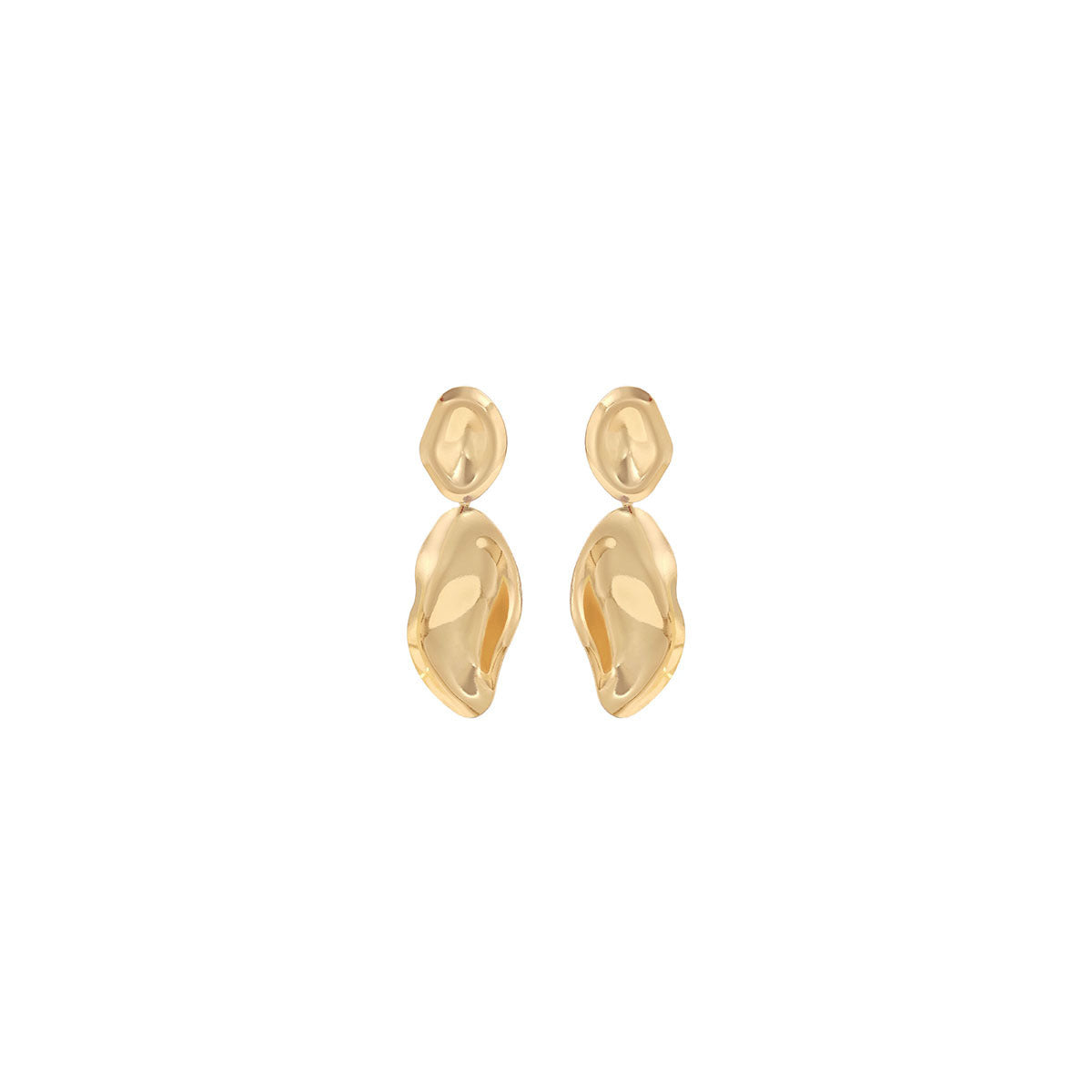 European and American light luxury high-end metal style simple personality earrings women's retro flower pearl hollow love earrings