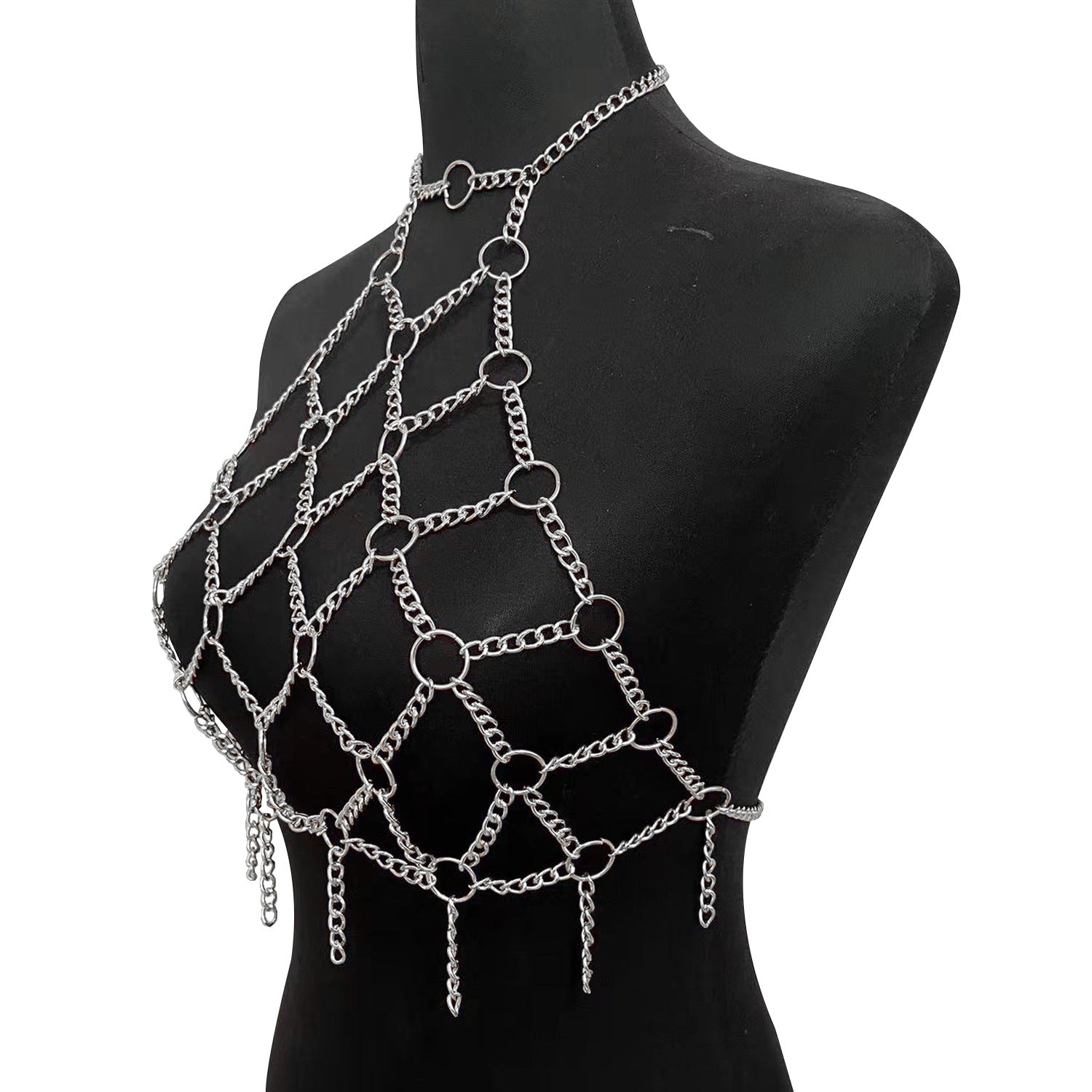 Bamboo such as clothing nightclub fashion hot girl metal ring neck mesh hollow sexy body chain DL0001