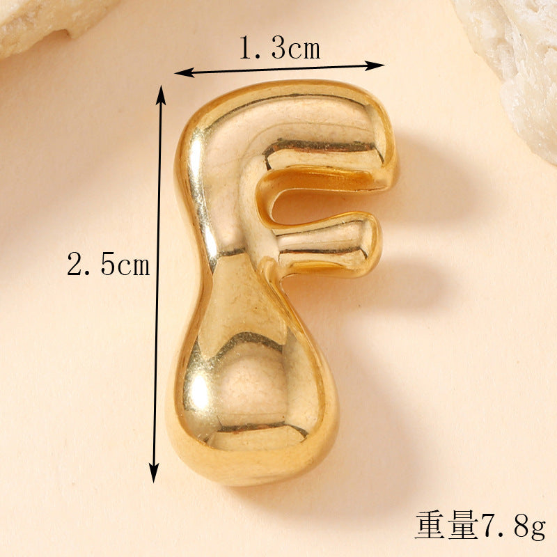 Pendant Single Pendant European and American Fashion Stainless Steel Jewelry Mini Bubble English Letter Pendant DIY Accessories Jewelry