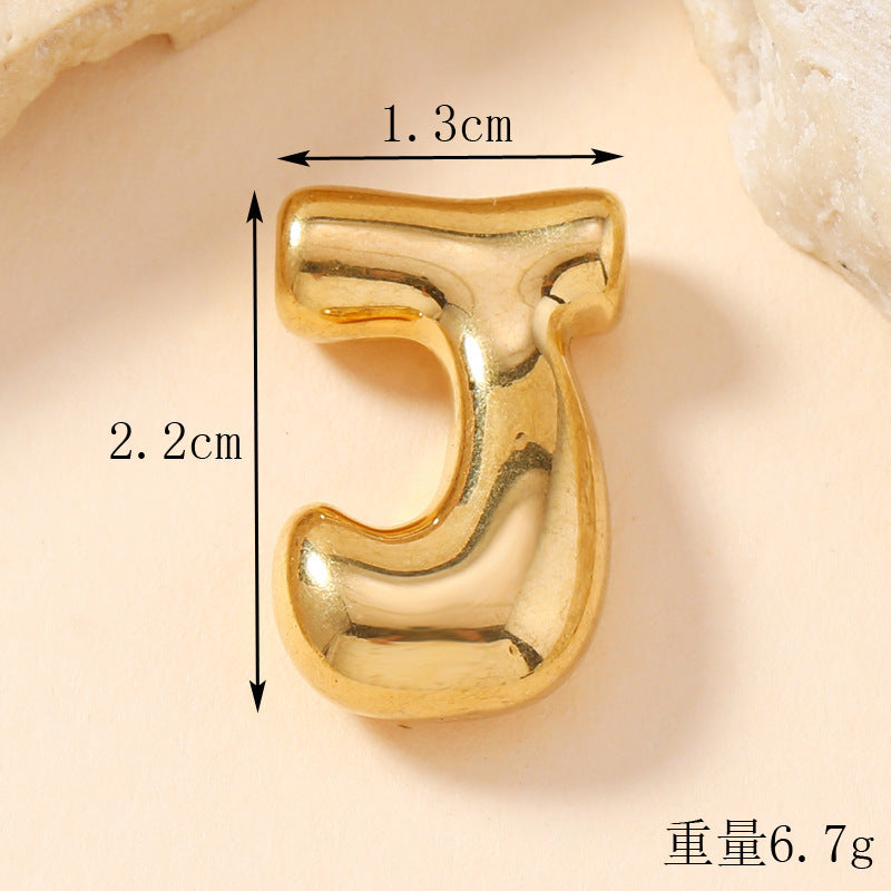 Pendant Single Pendant European and American Fashion Stainless Steel Jewelry Mini Bubble English Letter Pendant DIY Accessories Jewelry