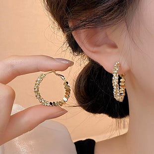 Fashion Explosions European and American Fashion Metal Style Geometry Gap Earrings Large Circle Distinctive Niche All-match Ear Jewelry Women