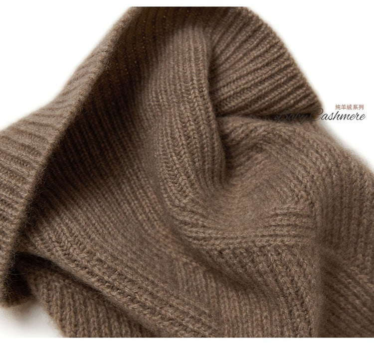 Consaini New 100 Pure Cashmere Hat All-match Middle-aged and Young European and American Knitted Hat Amazon Warm Ear Protection Hat