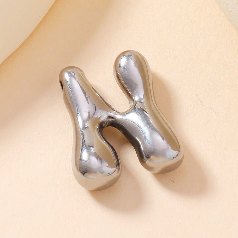 Pendant Single Pendant European and American Fashion Stainless Steel Jewelry Mini Bubble English Letter Pendant DIY Accessories Jewelry