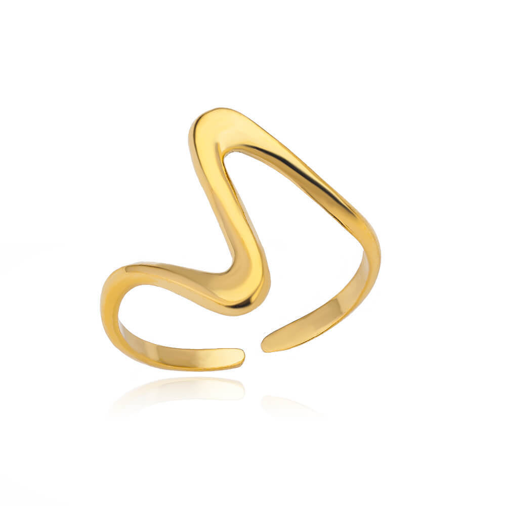 Cross-border stainless steel ring adjustable geometric ring 18k