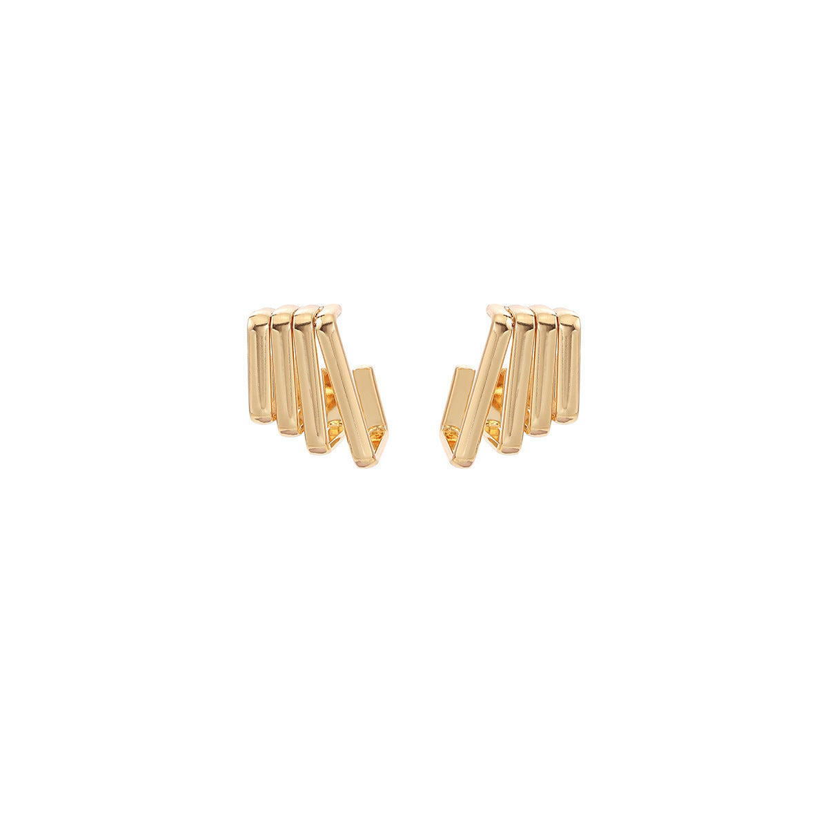 European and American light luxury high-end metal style simple personality earrings women's retro flower pearl hollow love earrings