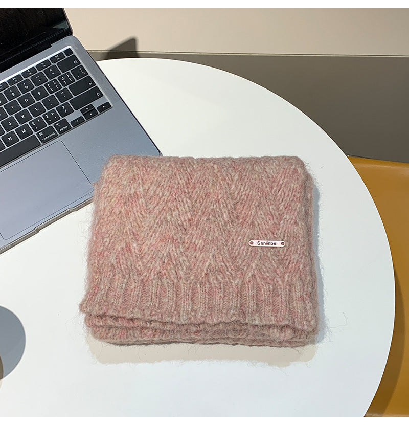 Albaca Alpaca Scarf Women's Winter New Wool Blended Korean Fashionable Student High-grade Knitted Scarf