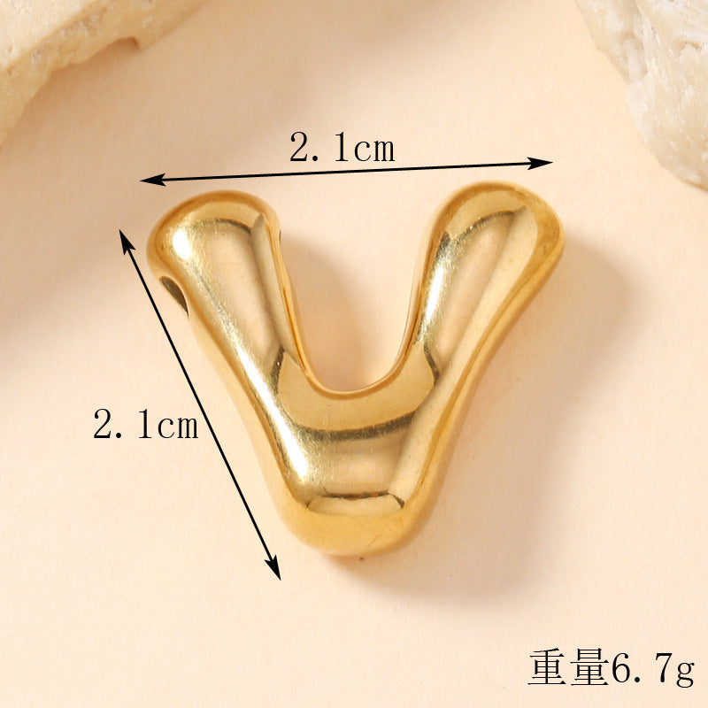 Pendant Single Pendant European and American Fashion Stainless Steel Jewelry Mini Bubble English Letter Pendant DIY Accessories Jewelry