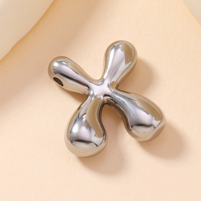 Pendant Single Pendant European and American Fashion Stainless Steel Jewelry Mini Bubble English Letter Pendant DIY Accessories Jewelry