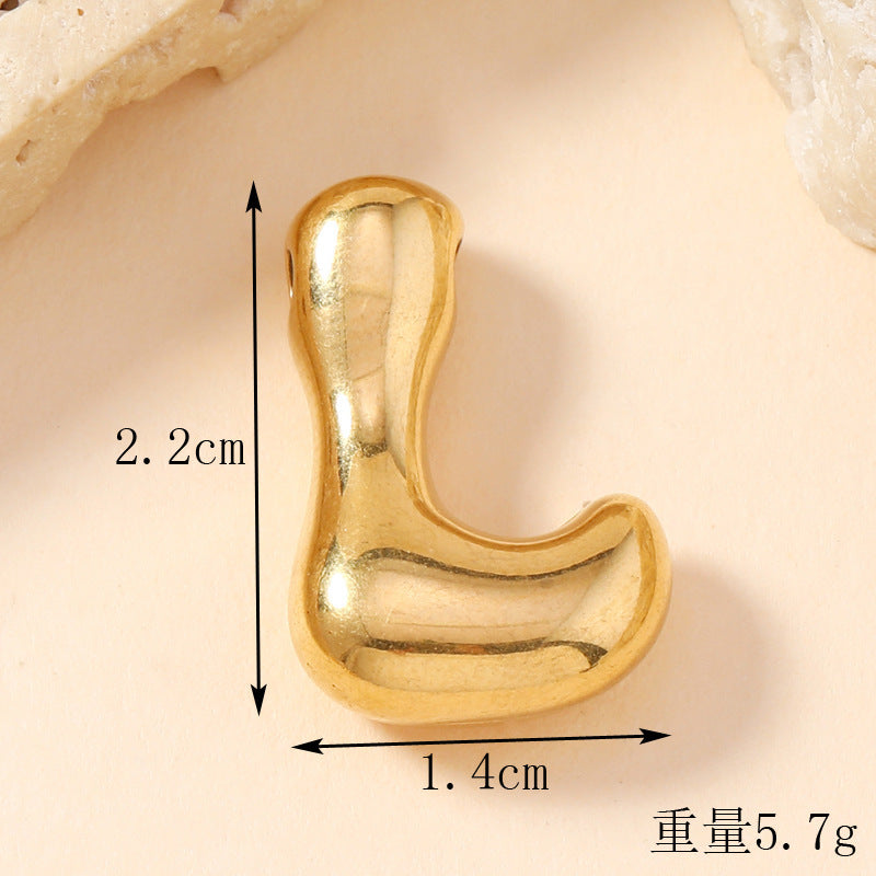 Pendant Single Pendant European and American Fashion Stainless Steel Jewelry Mini Bubble English Letter Pendant DIY Accessories Jewelry