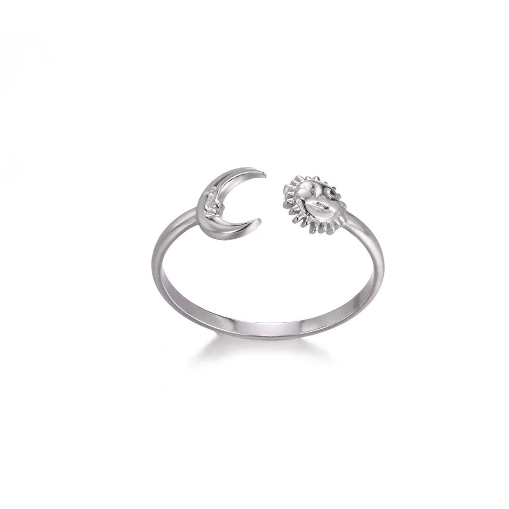 Cross-border stainless steel ring adjustable geometric ring 18k