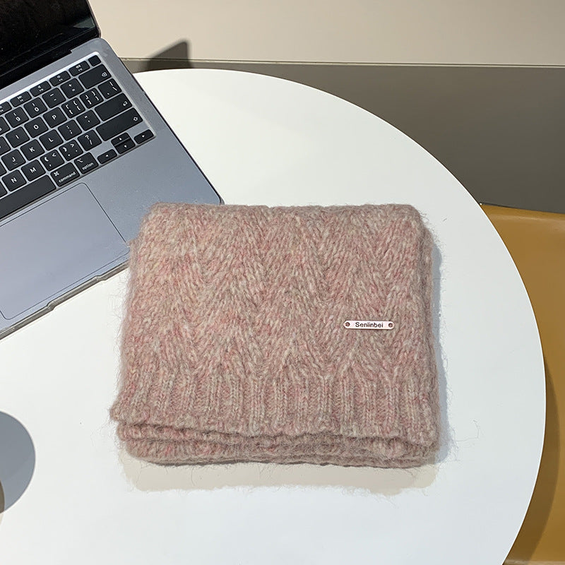 Albaca Alpaca Scarf Women's Winter New Wool Blended Korean Fashionable Student High-grade Knitted Scarf