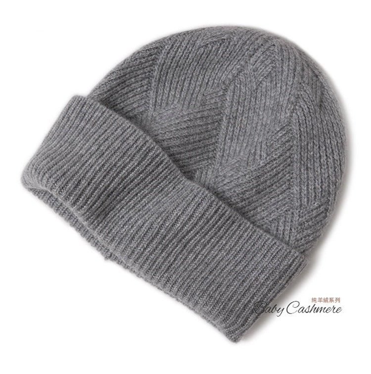 Consaini New 100 Pure Cashmere Hat All-match Middle-aged and Young European and American Knitted Hat Amazon Warm Ear Protection Hat