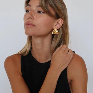 Fashion Explosions European and American Fashion Metal Style Geometry Gap Earrings Large Circle Distinctive Niche All-match Ear Jewelry Women