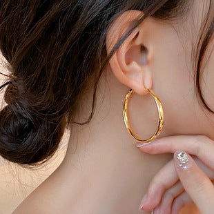 Fashion Explosions European and American Fashion Metal Style Geometry Gap Earrings Large Circle Distinctive Niche All-match Ear Jewelry Women