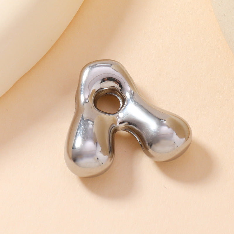 Pendant Single Pendant European and American Fashion Stainless Steel Jewelry Mini Bubble English Letter Pendant DIY Accessories Jewelry