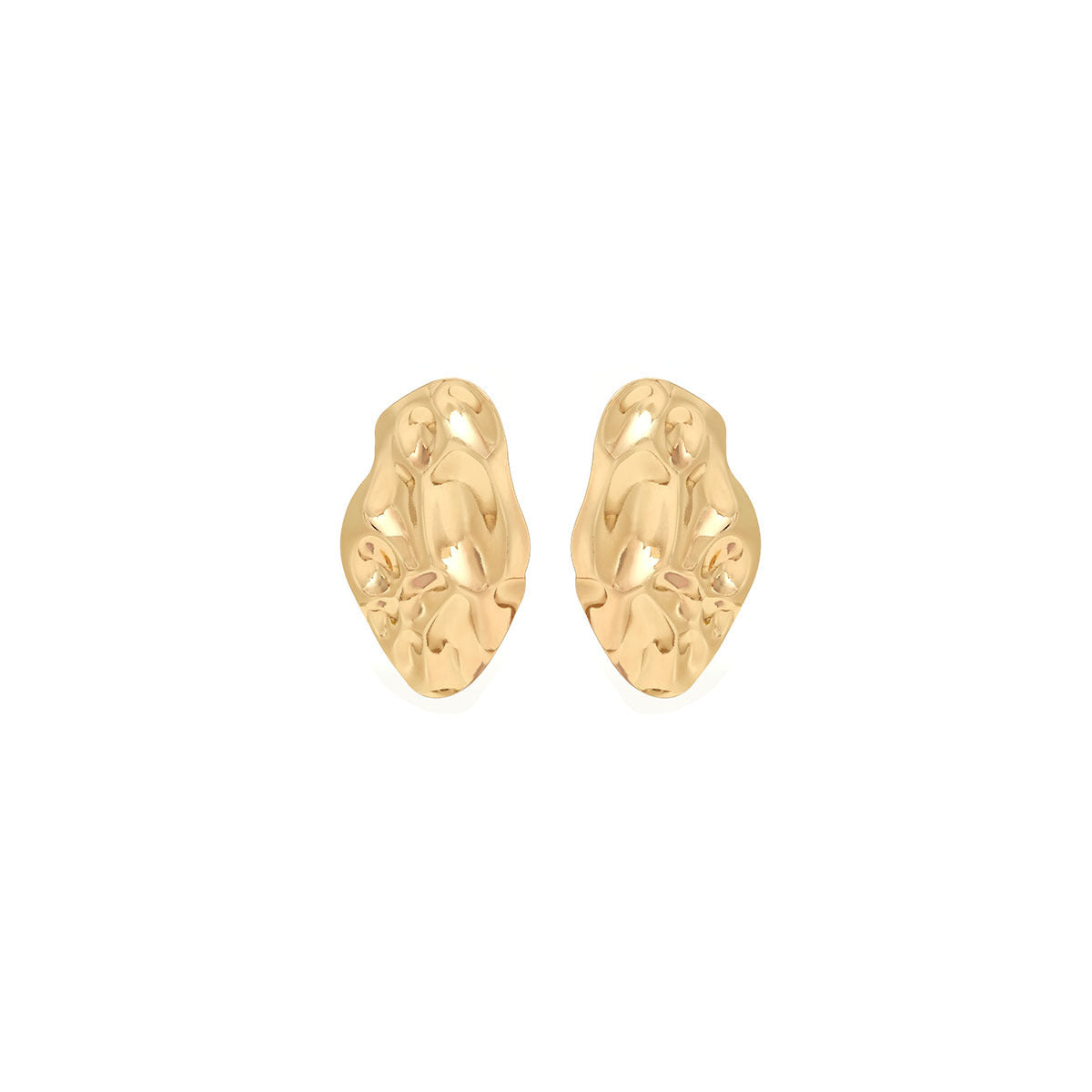 European and American light luxury high-end metal style simple personality earrings women's retro flower pearl hollow love earrings