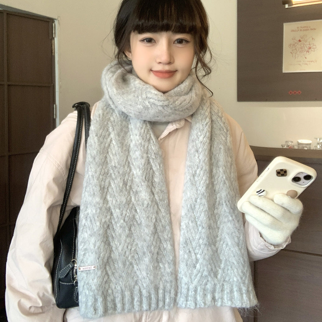 Albaca Alpaca Scarf Women's Winter New Wool Blended Korean Fashionable Student High-grade Knitted Scarf