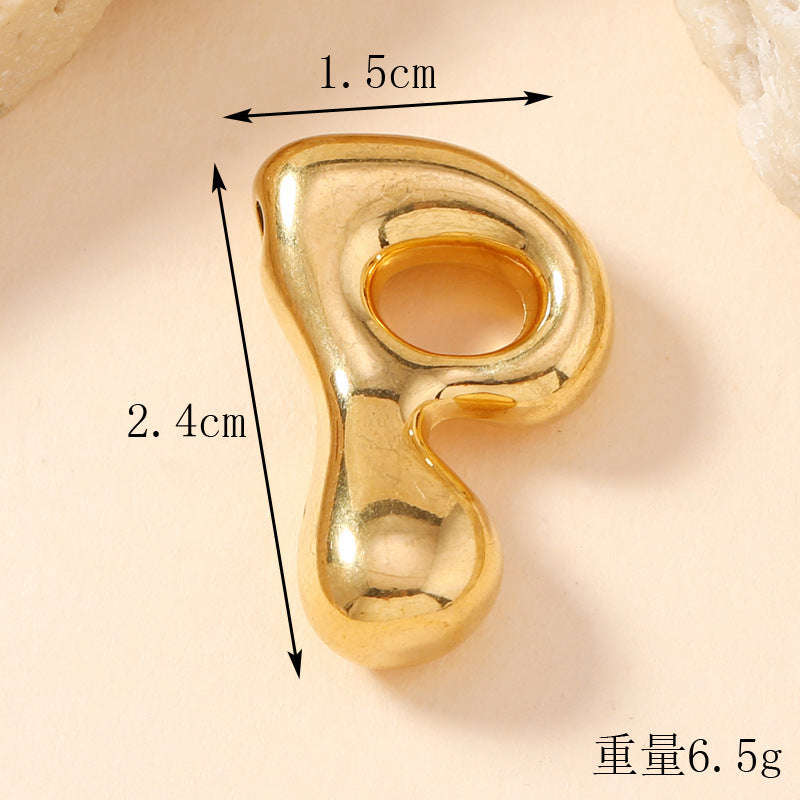 Pendant Single Pendant European and American Fashion Stainless Steel Jewelry Mini Bubble English Letter Pendant DIY Accessories Jewelry