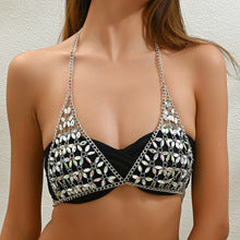 Bamboo such as clothing nightclub fashion hot girl metal ring neck mesh hollow sexy body chain DL0001