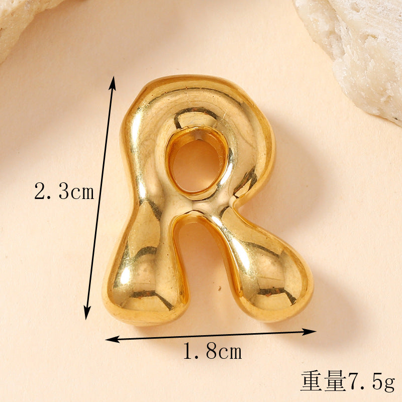 Pendant Single Pendant European and American Fashion Stainless Steel Jewelry Mini Bubble English Letter Pendant DIY Accessories Jewelry