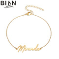 Factory direct cross-border explosions diy niche design necklace custom name stainless steel necklace clavicle chain