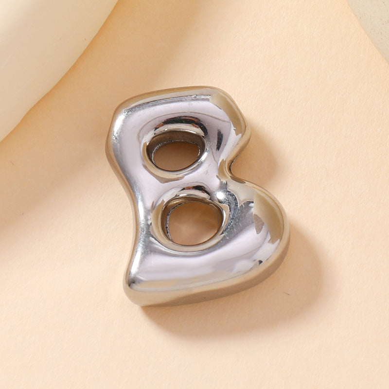 Pendant Single Pendant European and American Fashion Stainless Steel Jewelry Mini Bubble English Letter Pendant DIY Accessories Jewelry