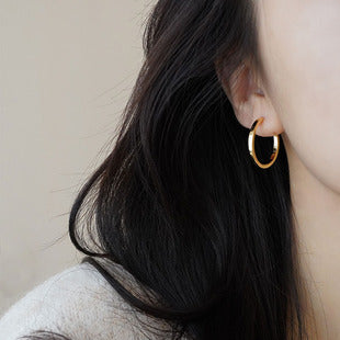 Fashion Explosions European and American Fashion Metal Style Geometry Gap Earrings Large Circle Distinctive Niche All-match Ear Jewelry Women