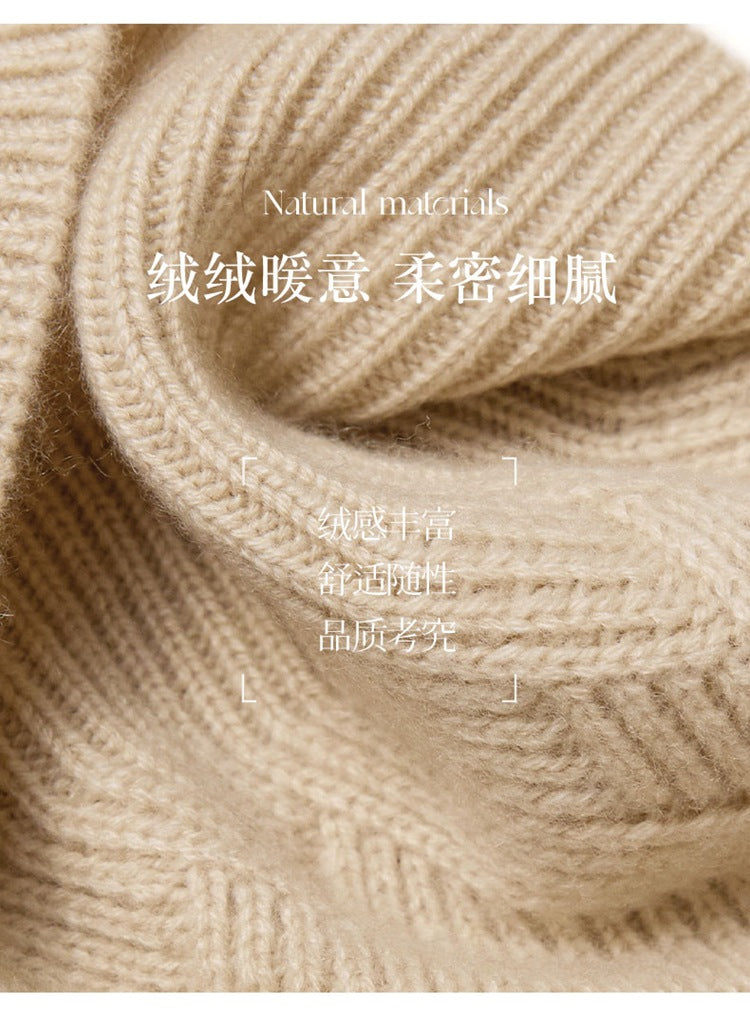 Consaini New 100 Pure Cashmere Hat All-match Middle-aged and Young European and American Knitted Hat Amazon Warm Ear Protection Hat