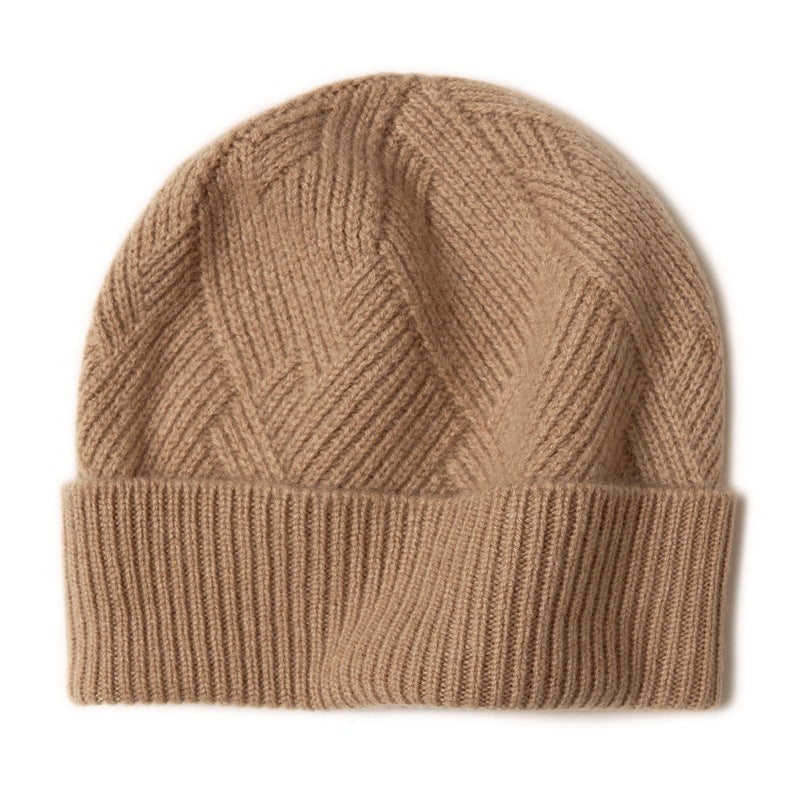 Consaini New 100 Pure Cashmere Hat All-match Middle-aged and Young European and American Knitted Hat Amazon Warm Ear Protection Hat