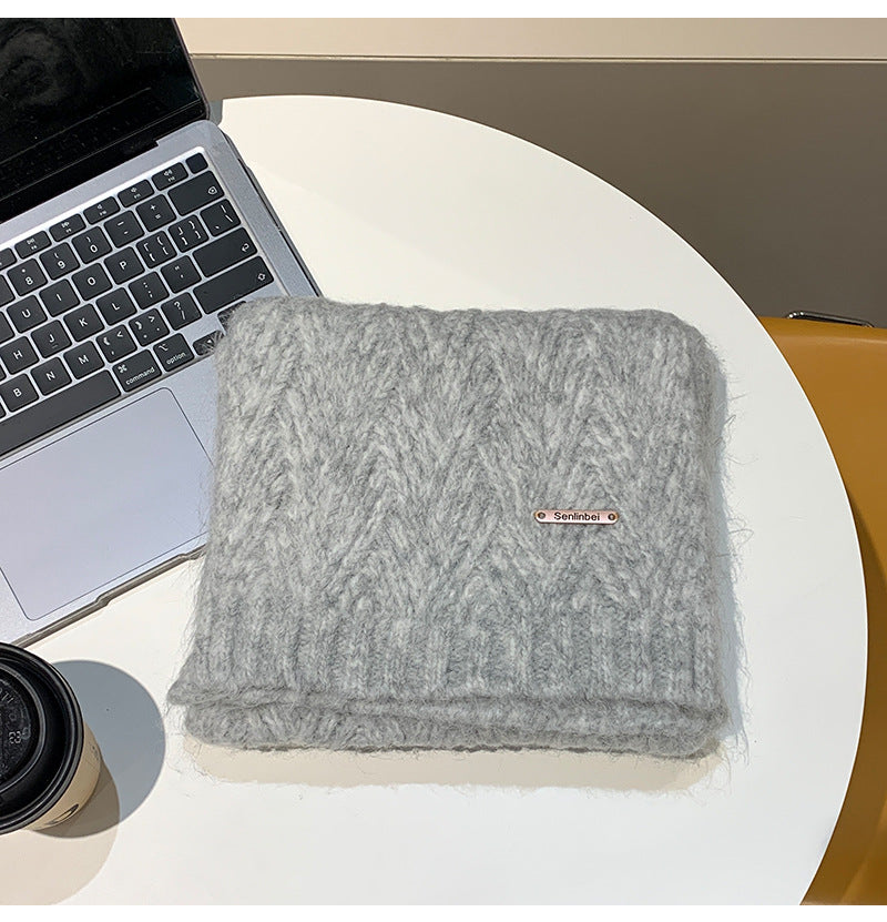 Albaca Alpaca Scarf Women's Winter New Wool Blended Korean Fashionable Student High-grade Knitted Scarf